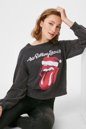 Anthracite C&A Clockhouse Christmas The Rolling Stones Women's Sweatshirts | FYPRD-7239