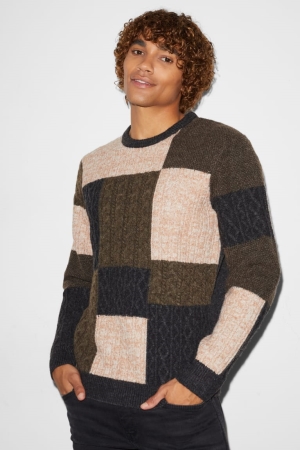 Beige / Brown C&A Clockhouse Recycled Men's Jumper | OEWCF-2517