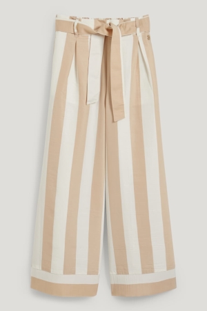 Beige C&A Cloth With Lenzing™ Ecovero™ Striped Girls' Trousers | ARNWB-5904