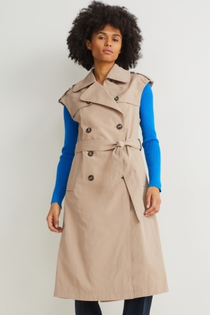 Beige C&A Trench Women's Jackets | FQKXC-0796