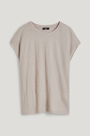 Beige C&A Women's T-shirts | FRLXT-2590