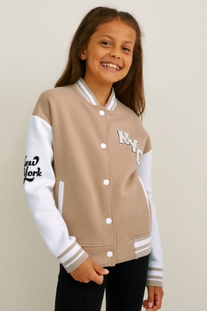 Beige C&A Zip-through Girls' Sweatshirts | LZYPS-1769