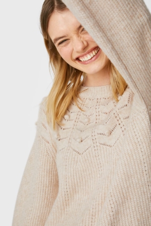 Beige Melange C&A Women's Jumper | SGTBR-4108