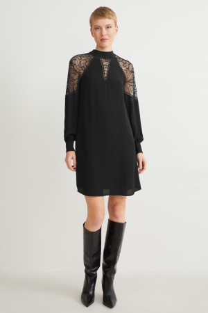 Black C&A A-line Women's Dress | UAWDT-7215