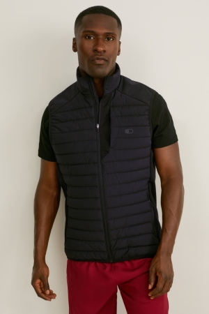 Black C&A Active Quilted Gilet Men's Jackets | ANBVI-1349