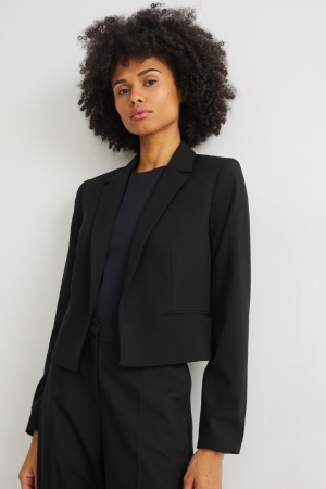 Black C&A Blazer- Regular Fit With Recycled Polyester Women's Blazers | EYMQH-9125