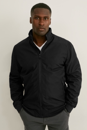 Black C&A Bomber Men's Jackets | BOULC-8713