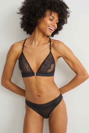 Black C&A Bralette Women's Underwear | NGZSM-8452