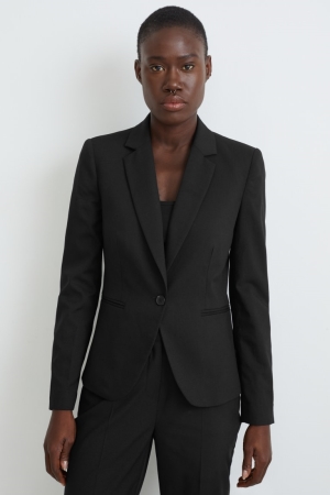 Black C&A Business Fitted Recycled Women's Blazers | HKJAB-6904