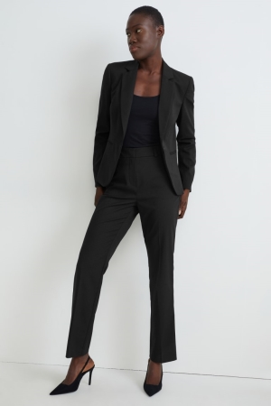 Black C&A Business Straight Fit Recycled Women's Trousers | XMZLE-4562