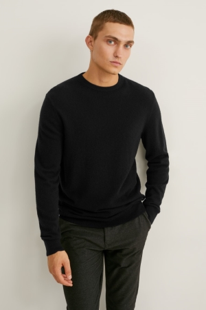 Black C&A Cashmere Men's Jumper | OLHTQ-8192