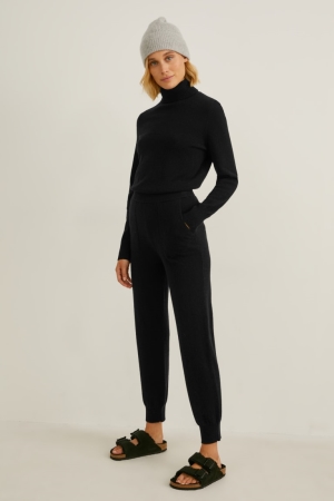 Black C&A Cashmere Women's Trousers | AGSDB-7205