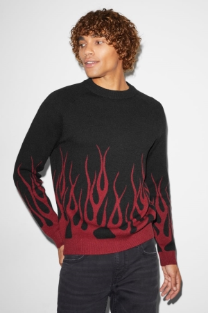 Black C&A Clockhouse Men's Jumper | IFZBG-7983