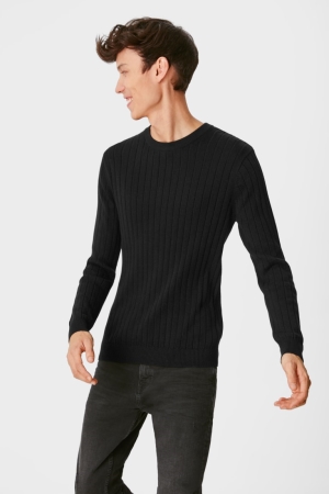 Black C&A Clockhouse Men's Jumper | LTHDB-7239