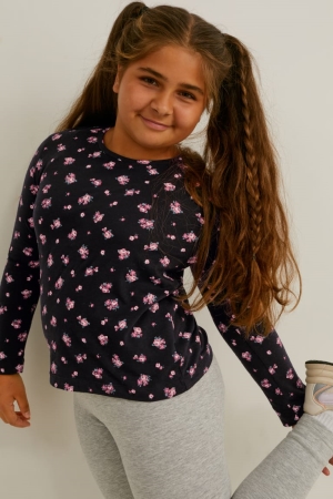 Black C&A Extended Sizes Multipack Of 5 Long Sleeve Girls' Top | RMGXP-3581