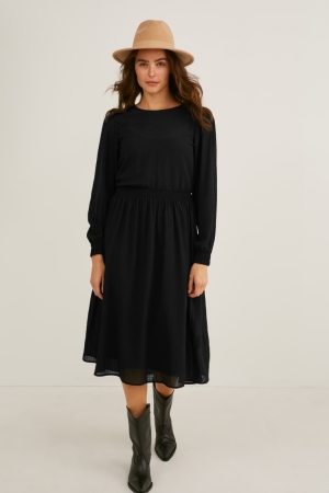 Black C&A Fit & Flare Women's Dress | BXPGN-1879