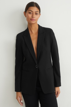 Black C&A Fitted Lenzing™ Ecovero™ Women's Blazers | HRCTL-6251