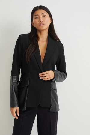 Black C&A Fitted Women's Jackets | LDVYQ-7342