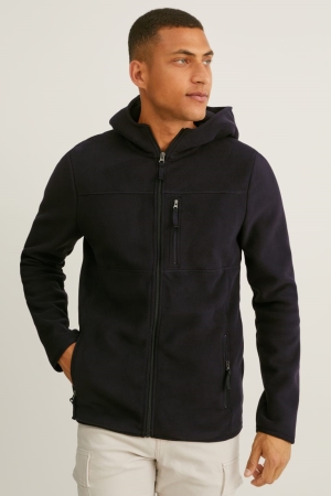 Black C&A Fleece With Hood Thermolite® Ecomade Recycled Men's Jackets | NWBAS-6483