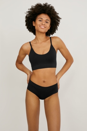 Black C&A Hipster Briefs One Size Fits More Women's Underwear | UCKNE-0281