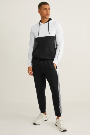 Black C&A Joggers Men's Trousers | FYDVH-9183