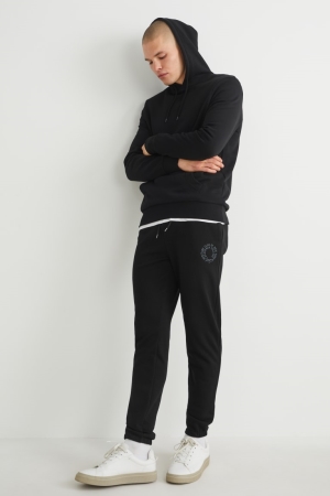 Black C&A Joggers Men's Trousers | YRWMI-1297