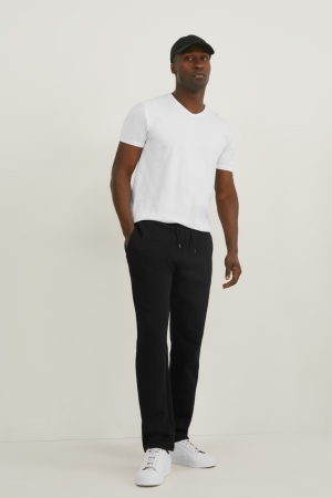 Black C&A Joggers Organic Cotton Men's Trousers | LMVFI-3105