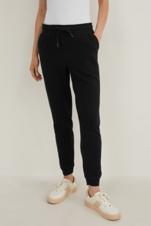 Black C&A Joggers Organic Cotton Recycled Women's Trousers | TVCPQ-5319