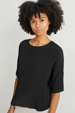 Black C&A Lenzing™ Ecovero™ Women's Blouses | JQDZF-2710