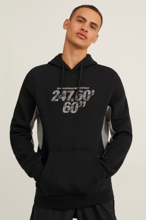 Black C&A Men's Sweatshirts | BIKVM-7459