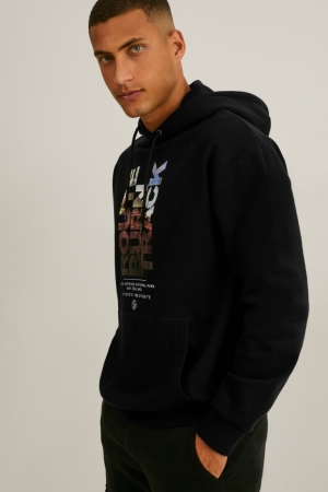 Black C&A Men's Sweatshirts | NLREJ-7152