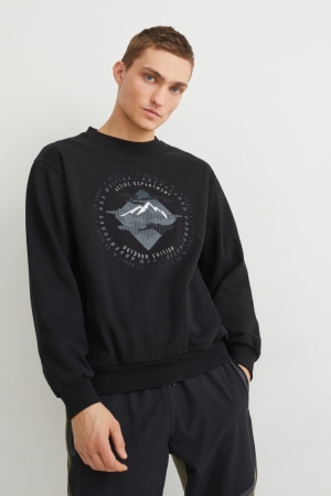 Black C&A Men's Sweatshirts | OEPKQ-2649