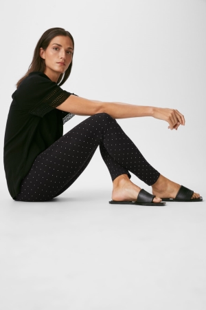 Black C&A Multipack Of 2 Basic Leggings Organic Cotton Women's Trousers | DYLQO-0923