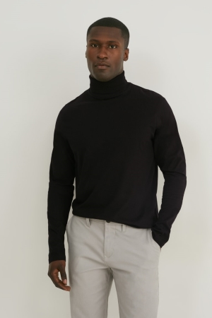 Black C&A Multipack Of 2 Polo Neck Organic Cotton Men's Top | FHZSA-8174