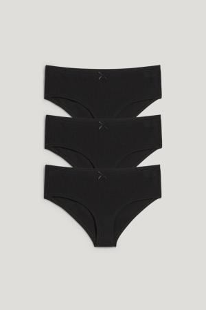 Black C&A Multipack Of 3 Hipster Briefs Organic Cotton Women's Underwear | MBQSF-2870