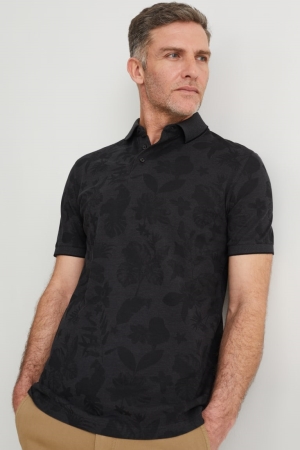 Black C&A Polo Men's Shirts | OYVIN-0625