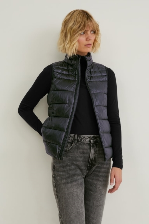 Black C&A Quilted Gilet Bionic-finish®eco Women's Jackets | GJWTK-1624