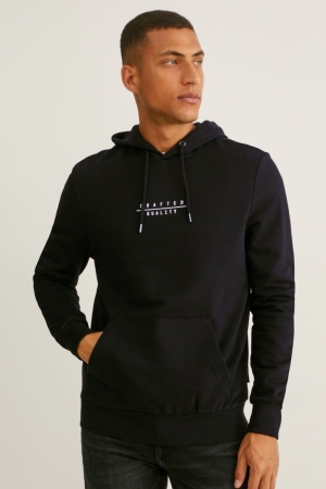 Black C&A Recycled Men's Sweatshirts | MEQIL-5261