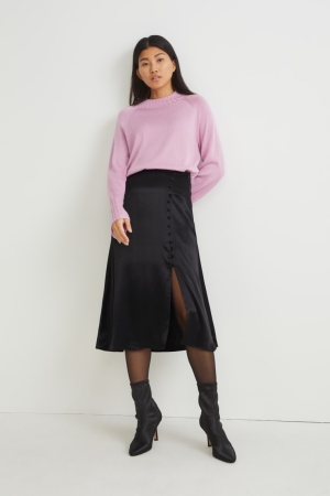 Black C&A Satin Women's Skirts | VIQOC-6529