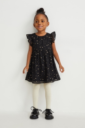 Black C&A Set, And Tights 3 Piece Girls' Cardigan | THVZE-9325