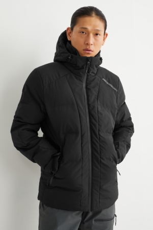 Black C&A Ski With Hood Bionic-finish®eco Men's Jackets | BMQEW-4852