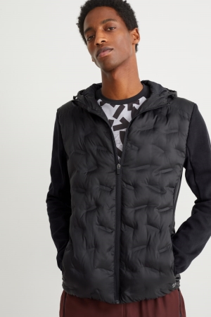 Black C&A Technical With Hood Recycled Men's Jackets | GAFXL-6574