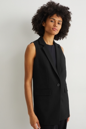 Black C&A Waistcoat Women's Jackets | ABRMC-3857