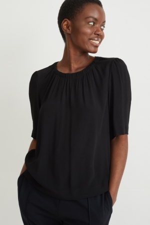 Black C&A With Lenzing™ Ecovero™ Women's Blouses | TCIPJ-6953