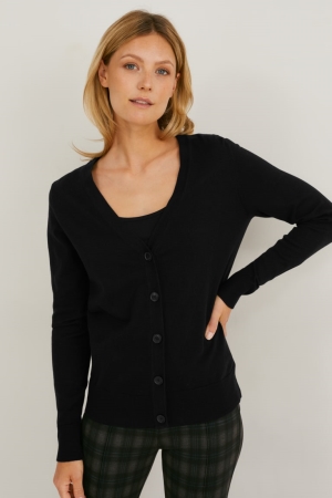 Black C&A Women's Cardigan | AHMSF-4157