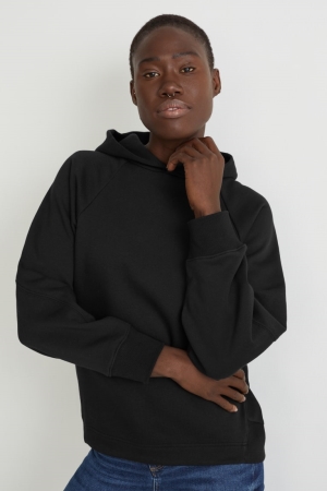 Black C&A Women's Hoodie | KUVTY-5839