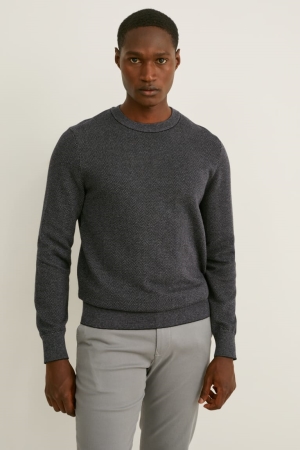 Black / Dark Gray C&A Men's Jumper | ENACF-9730