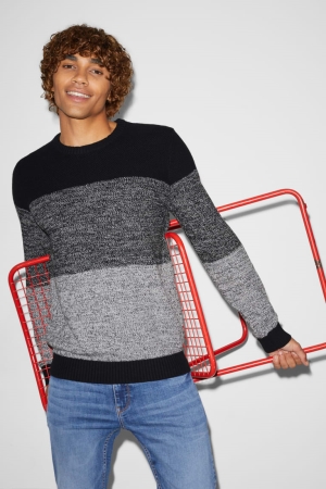 Black / Gray C&A Clockhouse Men's Jumper | EQDXC-8561