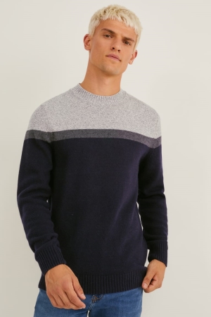 Black / Gray C&A Men's Jumper | PBZYO-7481