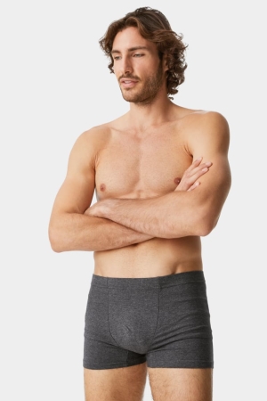 Black / Gray C&A Multipack Of 5 Trunks Organic Cotton Lycra® Men's Underwear | GRXDO-0251